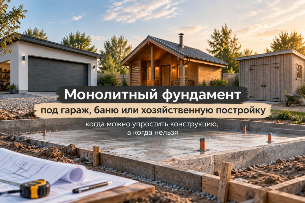 Монолитный фундамент для участка