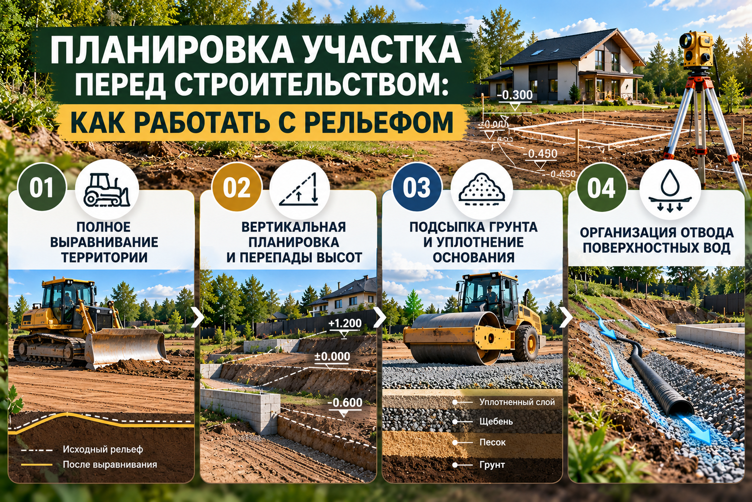 планировка участка перед строительством