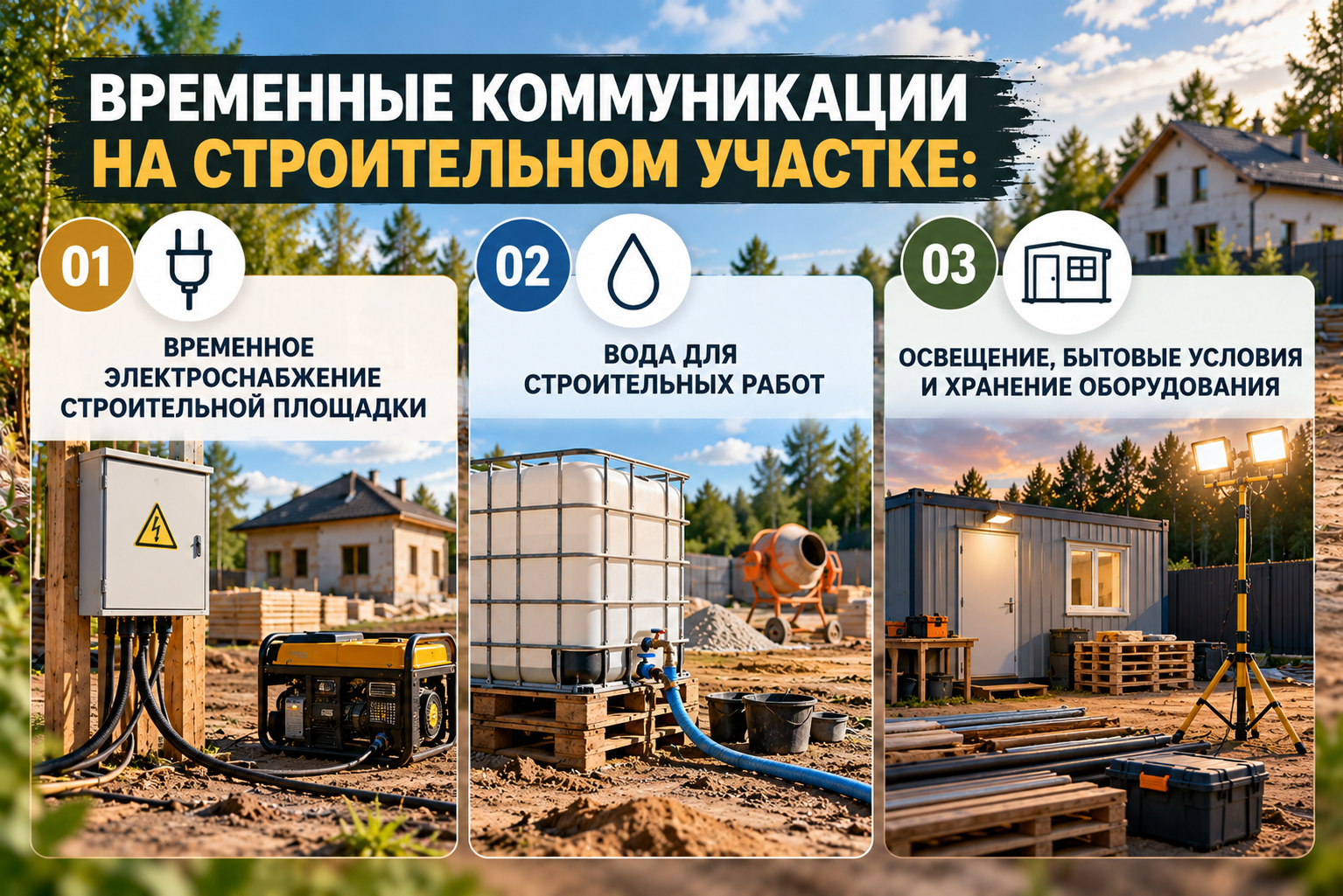 временные коммуникации на строительном участке